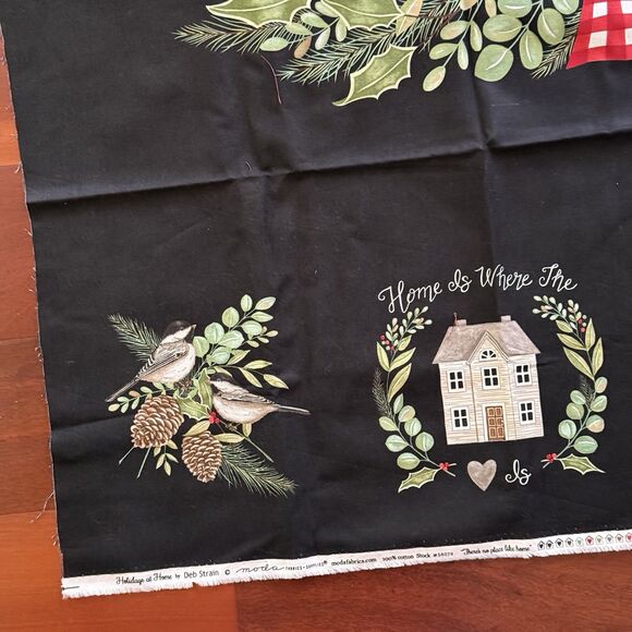 Moda HOLIDAYS AT HOME 56079 Black Quilt PANEL Deb Strain 24" x 45" CHRISTMAS - Picture 5 of 5
